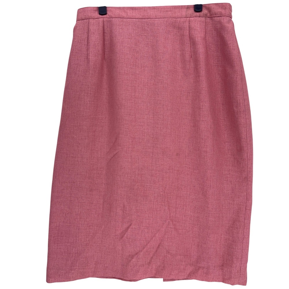 Vintage 80s Joan Leslie Mauve Pink Pencil Skirt 16 Textured Lined Career Plus